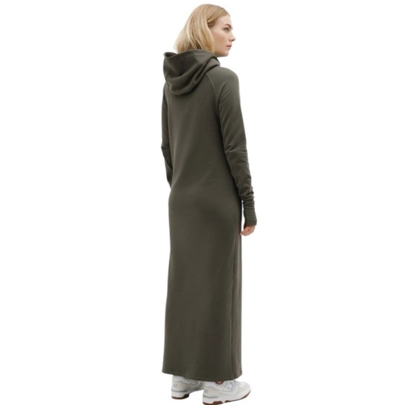 Marcella Tompkins Sweatshirt Hooded Dress Green Women's Medium - Picture 2 of 7